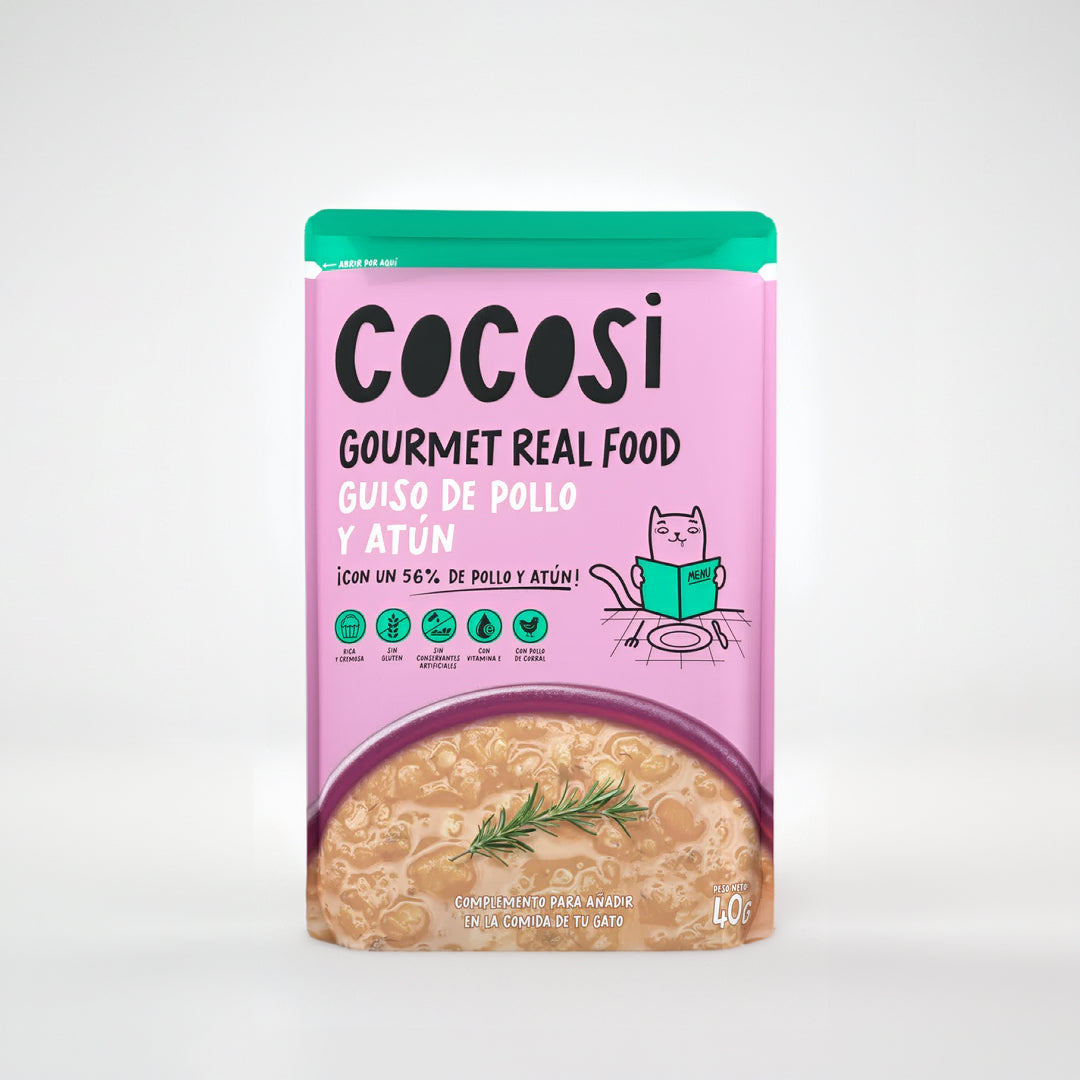 Comida Húmeda para Gatos – Guiso de Pollo y Atún 40 g