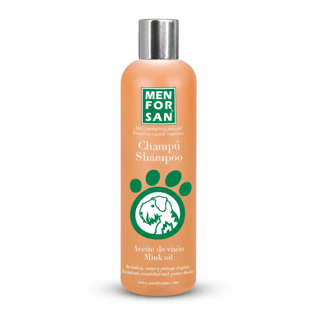 Menforsan champú para perros de aceite de visón 300 ml y 1 L